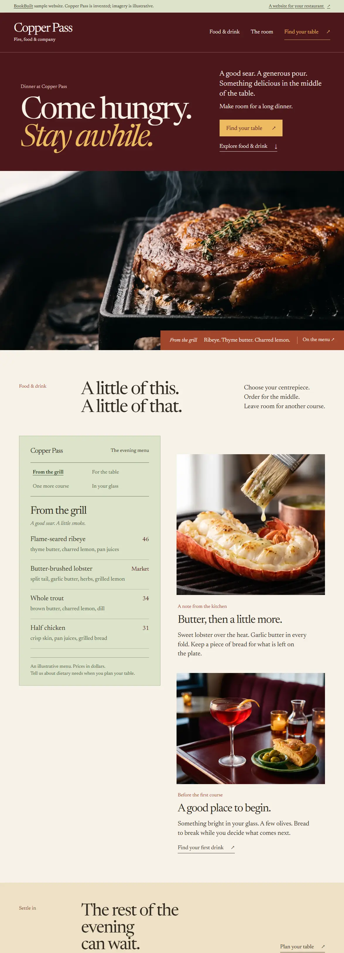 The Copper Pass website, built by BookBuilt